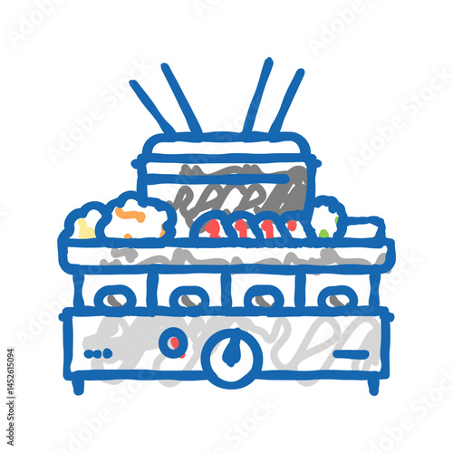 kit fondue icon doodle illustration