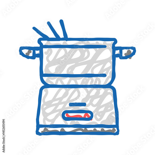 electric fondue pot icon doodle illustration