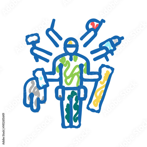 handyman business icon doodle illustration
