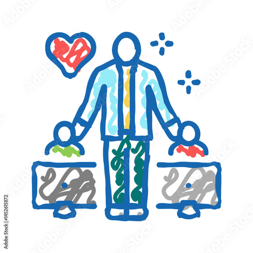 dating consultant online icon doodle illustration