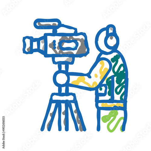 videographer business icon doodle illustration