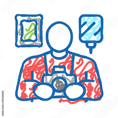 photographer business icon doodle illustration