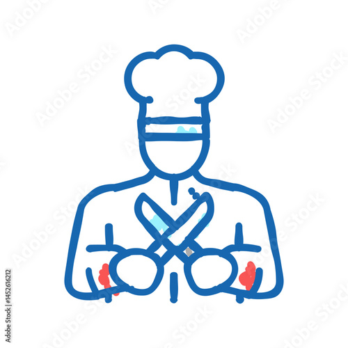 personal chef icon doodle illustration