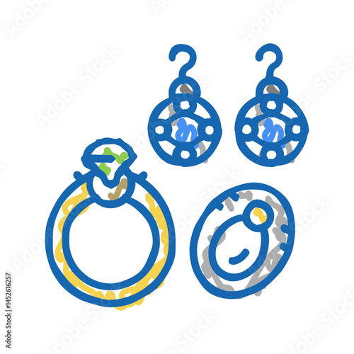 jewelry accessories icon doodle illustration