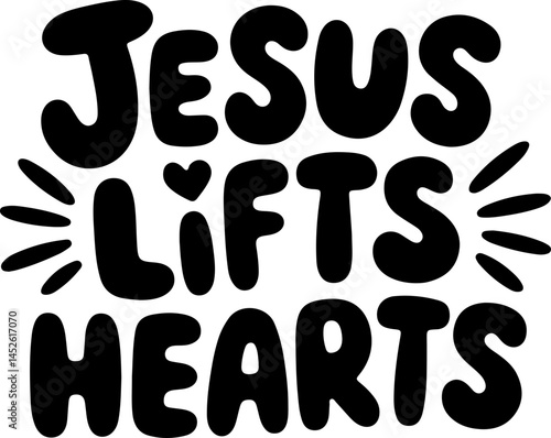 Jesus Lifts Hearts Christian Art