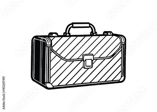 Silhouette of briefcase isolated on a white background