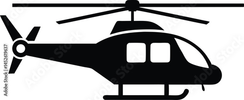helicopter silhouette vector, copter icon vector illustration 