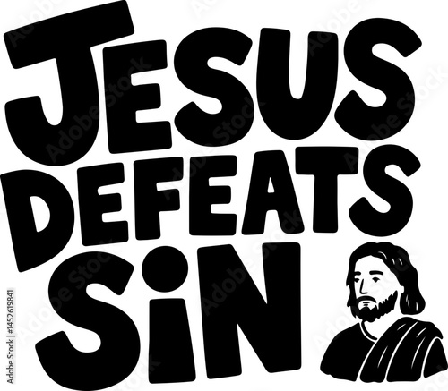 Jesus Defeats Sin Religious Art