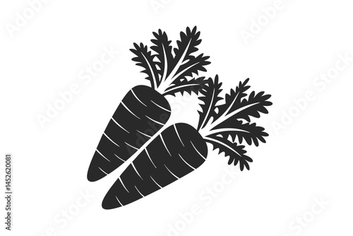 Carrot icon silhouette vector illustration