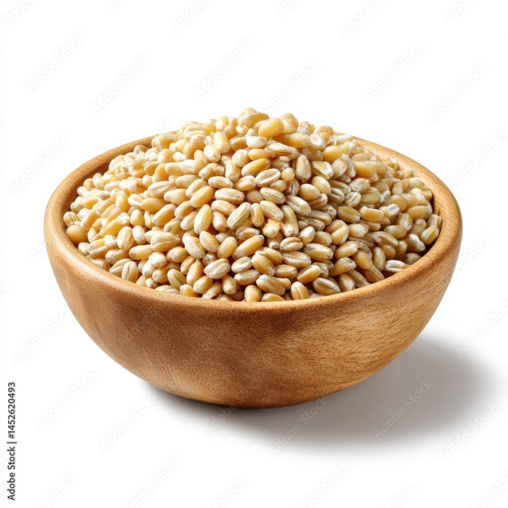 Bowl full of wheat grains isolated on white background Bowl full of wheat grains isolated on white background