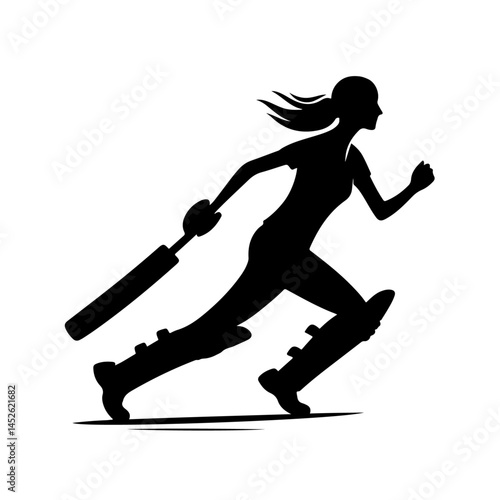 Cricket Player Silhouette in Action
