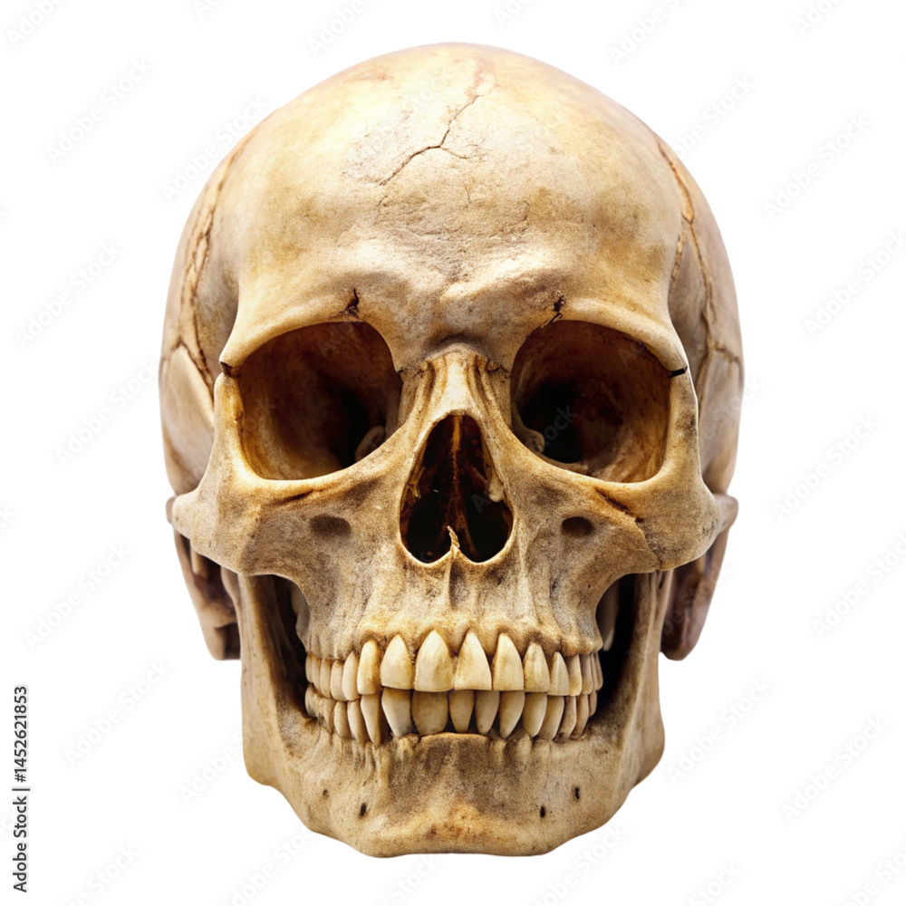 Obraz premium human skull on white background