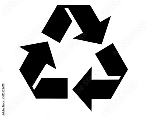 Recycling icon silhouette vector illustration