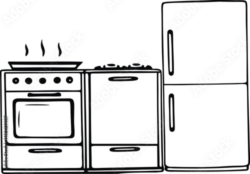 vector illustration of a gas stove
