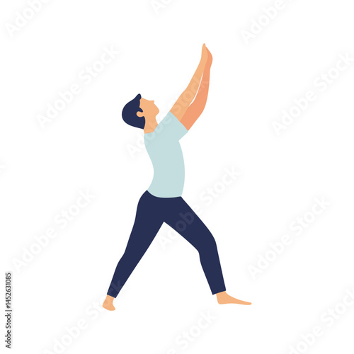 Man Practicing a Yoga Pose for Flexibility and Strength