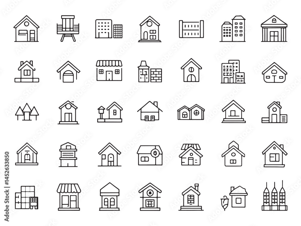 Fototapeta premium Real Estate Icon Revolutionizes Property Buying Process.eps