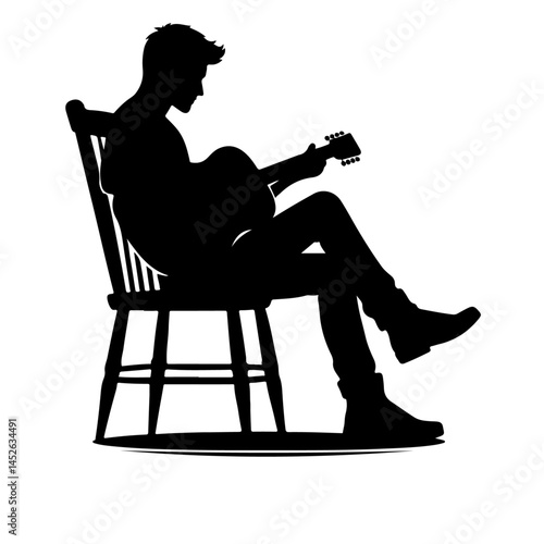 Acoustic Guitar Silhouette for Music and Creativity Design