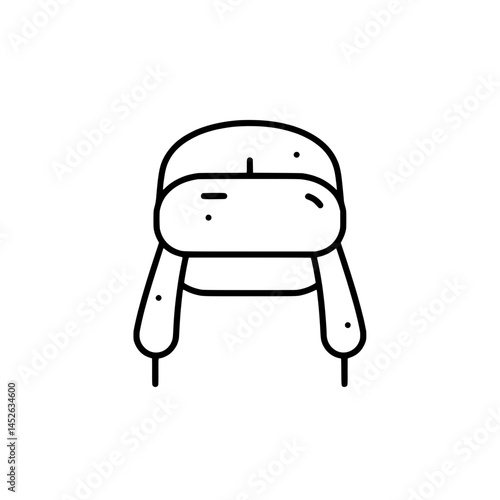 Icon of a ushanka hat, representing concepts of warmth and winter fashion