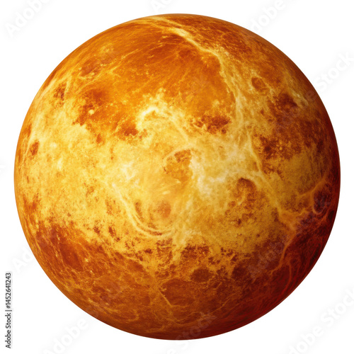 Venus planet with smooth yellow and orange surface, detailed texture, space science, astronomy, cosmic beauty