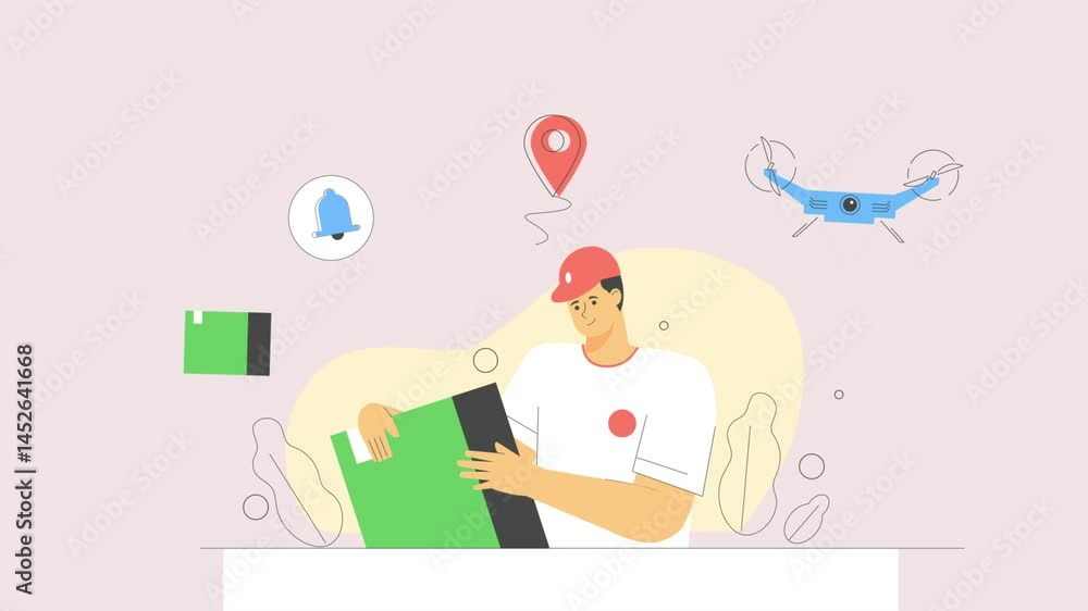 2D Animation of Courier Boy Preparing Parcel for Delivery, Ideal for Express Service, E-commerce, and Logistic Concepts in Sharp 4K Visual Quality
2D Animation of Courier Boy Preparing Parcel for Delivery, Ideal for Express Service, E-commerce, and Logistic Concepts in Sharp 4K Visual Quality