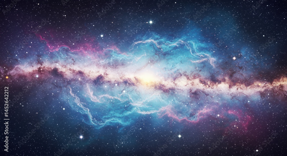 Obraz premium Cosmic nebulae showcasing vibrant colors and stellar formations.