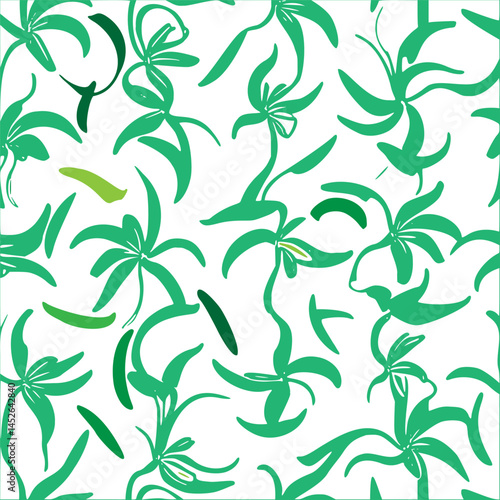 Botanical Rhythms: A seamless abstract pattern evoking natural, stylized flora