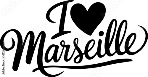 I Love Marseille Typography Design.