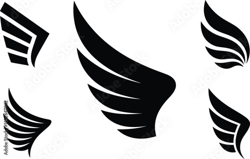 Assorted Black Wing Silhouettes - Vector Set