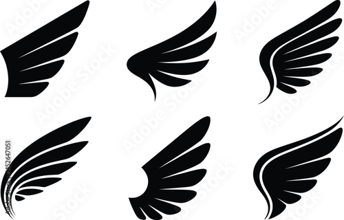 Assorted Black Wing Silhouettes - Vector Set