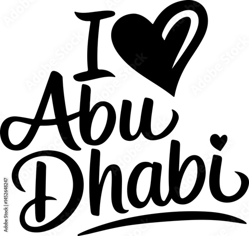 I Love Abu Dhabi City Graphic