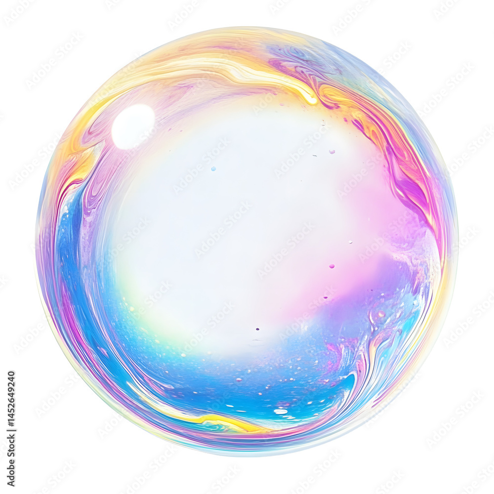 Obraz premium soap bubble colorful isolated on white PNG bubble transparent bubbles