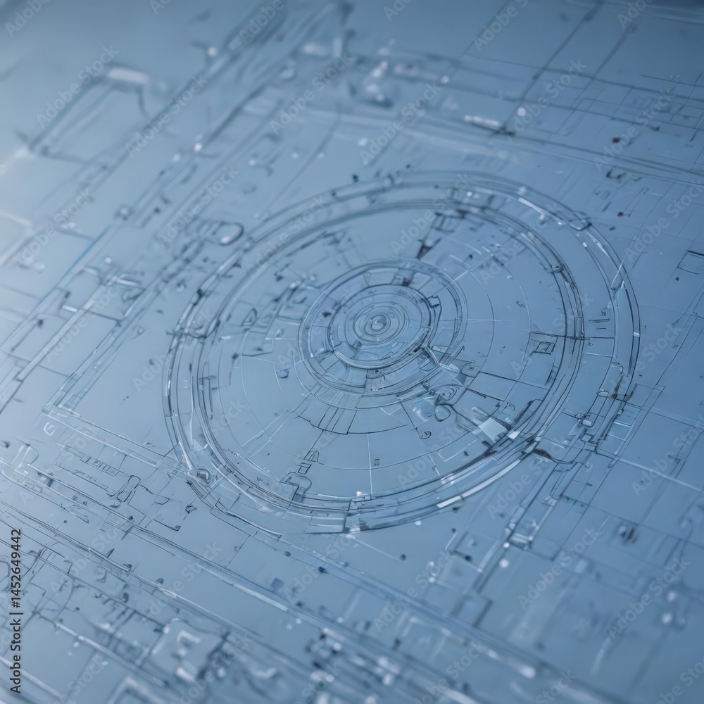 Technical drawing with faded blue blueprint effect, CAD, grunge Technical drawing with faded blue blueprint effect, CAD, grunge