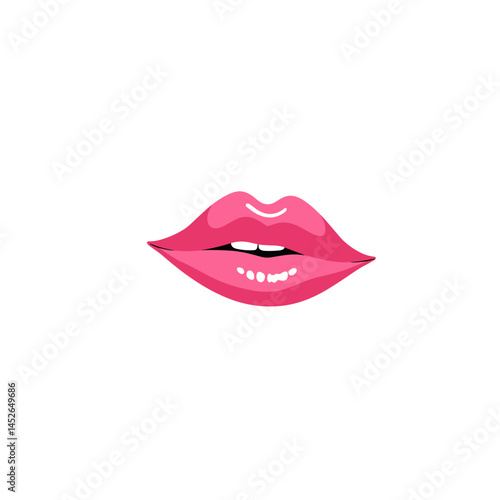 Pink lips illustration, for beauty blogs and websites