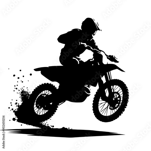 Motocross Rider Silhouette for Extreme Sports and Racing Design