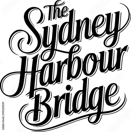 Sydney Harbour Bridge Calligraphy Design