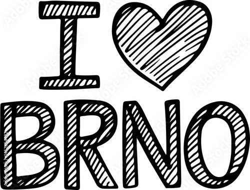 I Heart Brno Hand Drawn Design