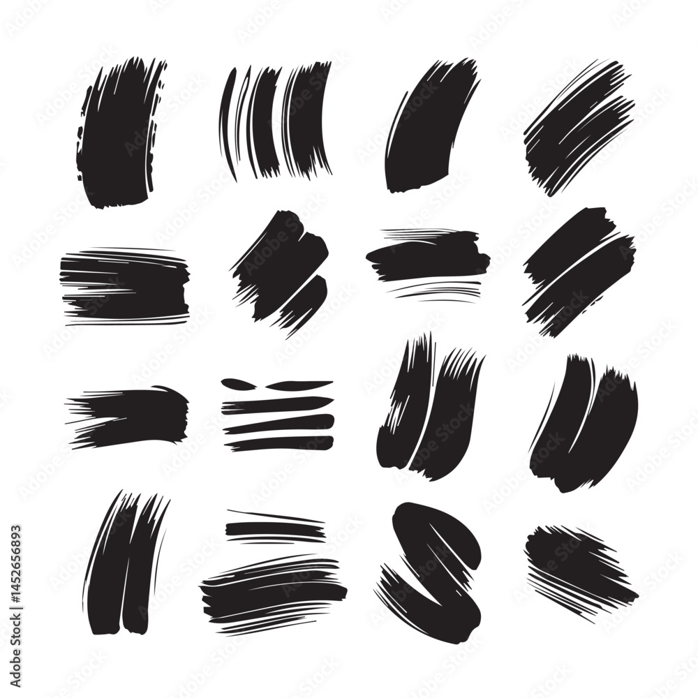 Abstract Grunge Ink Brush Strokes White Background Vector Abstract Grunge Ink Brush Strokes White Background Vector