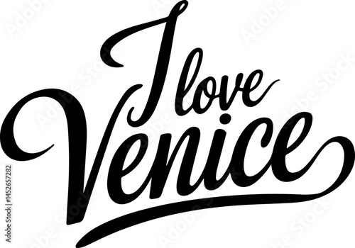I Love Venice Calligraphy Design