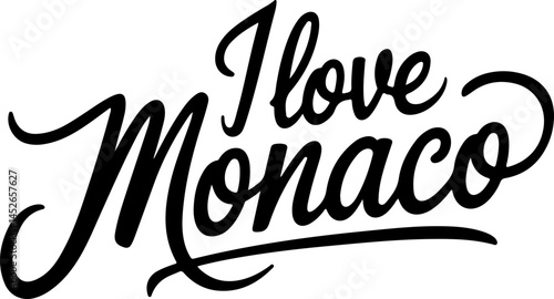 I Love Monaco Handwritten Script