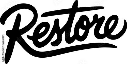 Bold Black Restore Handwritten Text
