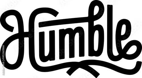 Bold Black Cursive Humble Word Art