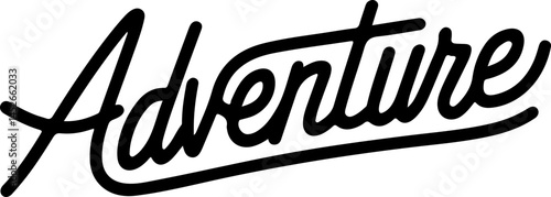 Bold Black Cursive Adventure Word.