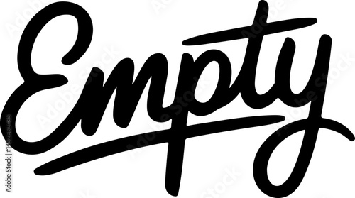 Black Bold Cursive Empty Word Art