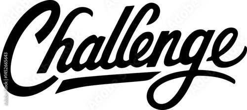 Bold Cursive Word Challenge Design