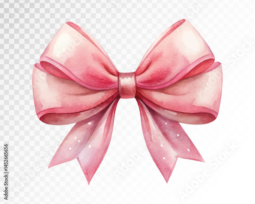 Pretty pink bow decoration vector