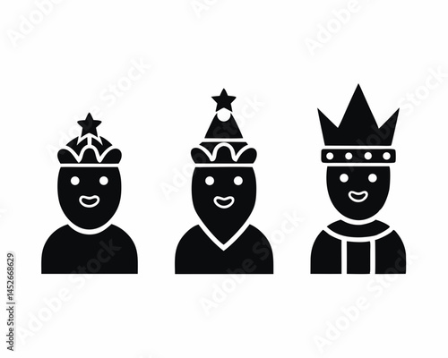 three wise men icon silhouette vector illustration