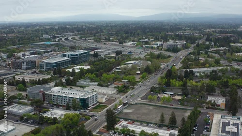 Aerial shot of Mountain View Bay Area California Suburban Urban Tech Industry 11