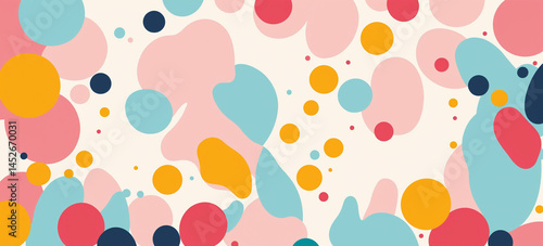 Obraz na płótnie abstract colorful dot and shape pattern on soft background w salonie
