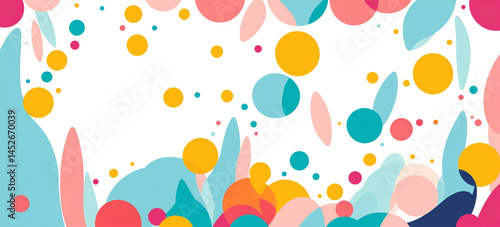 Obraz na płótnie abstract colorful dot and shape pattern on white background w salonie