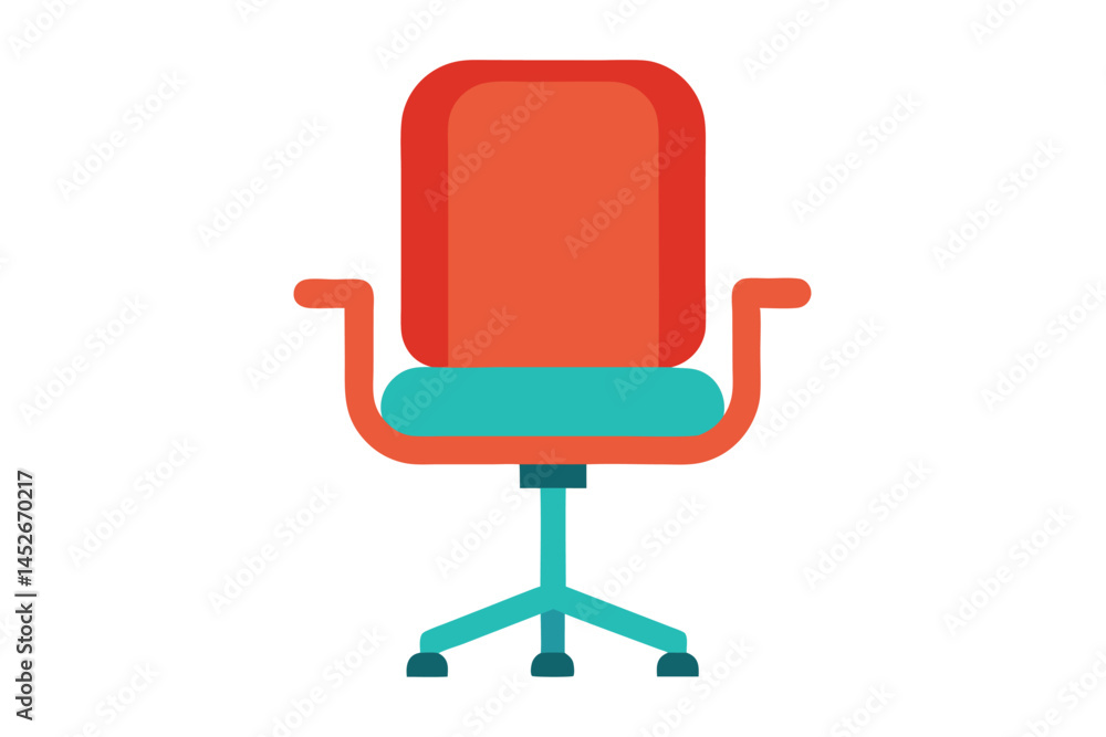 A vibrant office chair in orange and blue ideal for workspace design A vibrant office chair in orange and blue ideal for workspace design